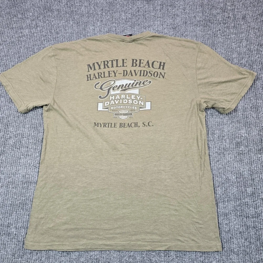 Harley-Davidson‎ Shirt Mens XL Green Myrtle Beach Graphic Tee 2017 Moto Biker
